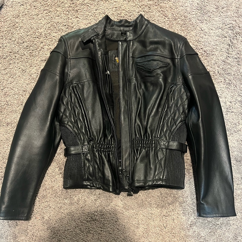 Vintage early 2000s Harley-Davidson Quilted Black Leather Jacket